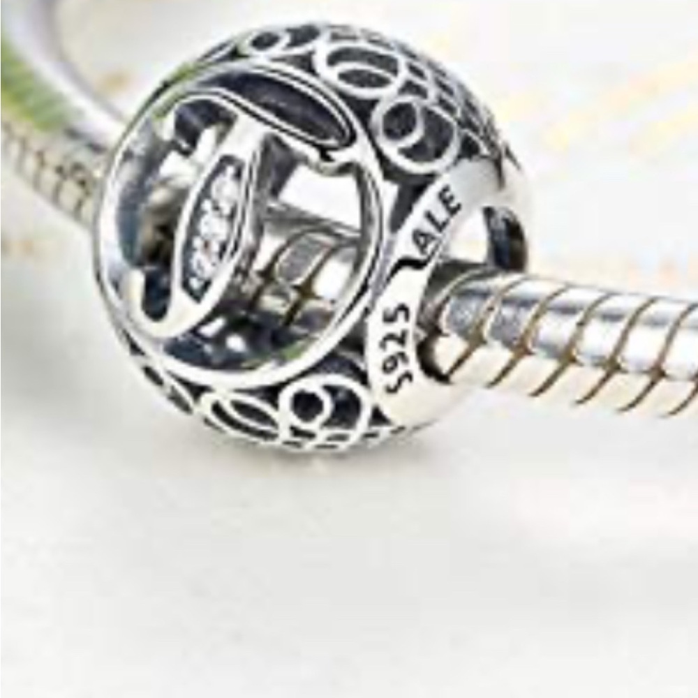 Pandora Silver Charm with Black Accents